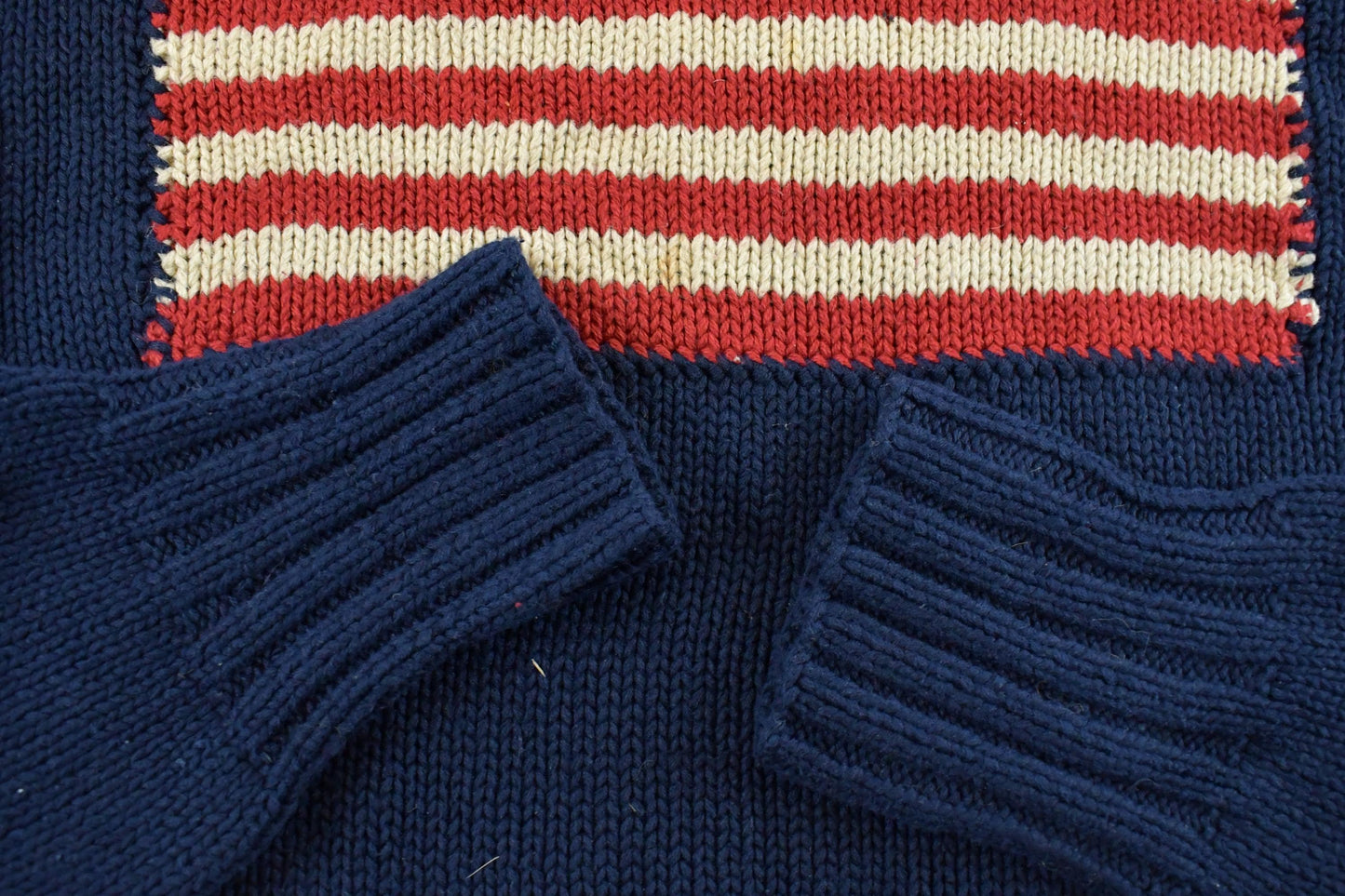 Vintage 1990s Polo Country Ralph Lauren USA Flag Knit Sweater Men's Large