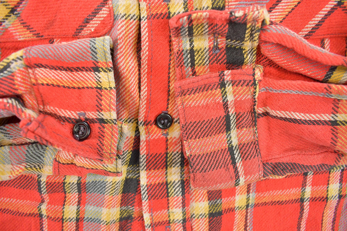 Vintage 1990s Distressed Big Mike Plaid Flannel Button Up Shirt Men's S