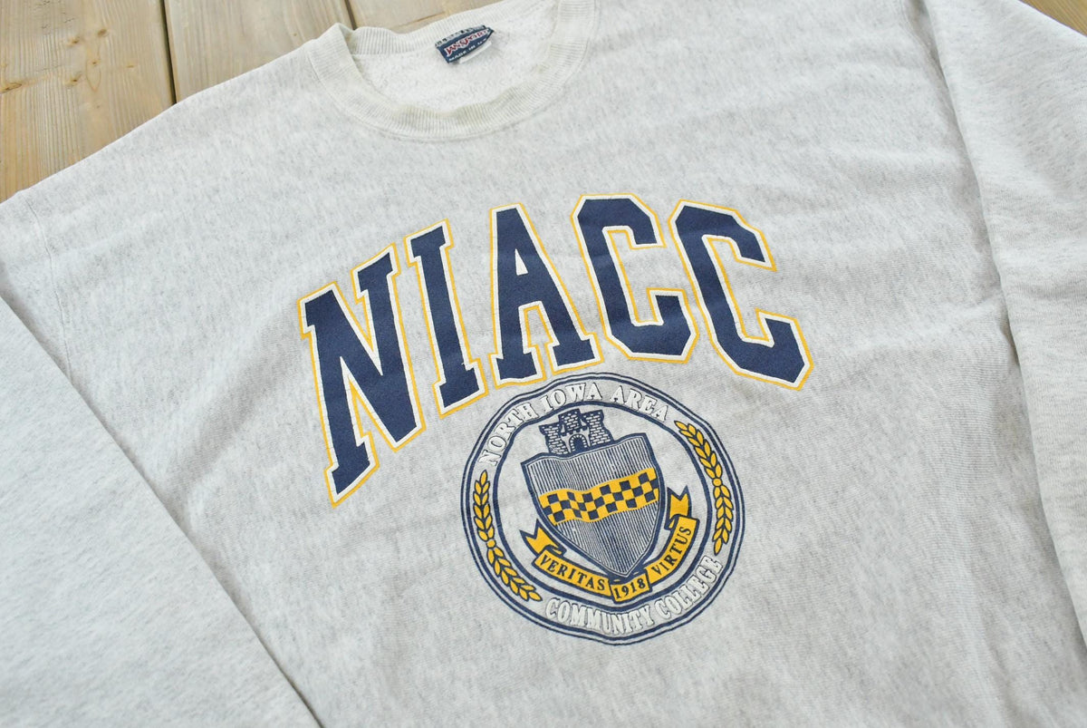 Vintage 1990s Jansport NIACC Northern Iowa Area Community College Reverse Weave Style Crewneck Sweatshirt Men's 2XL