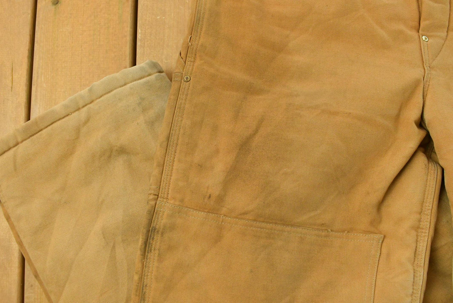 Vintage 1990s Carhartt Double Knee Insulated Canvas Bib Overalls Men's 39 x 32