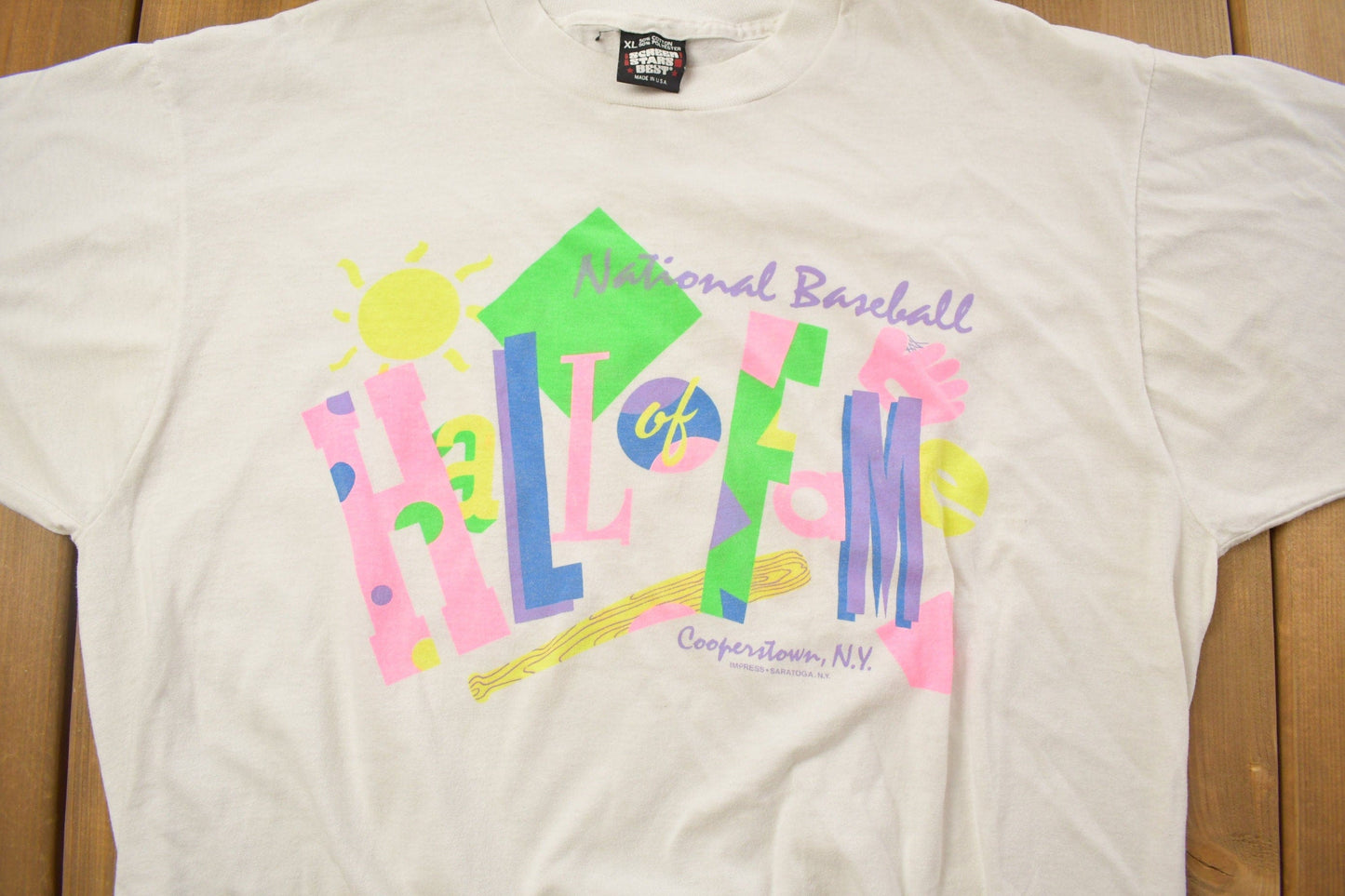 Vintage 1990s National Baseball Hall Of Fame Graphic T-Shirt Men's Large