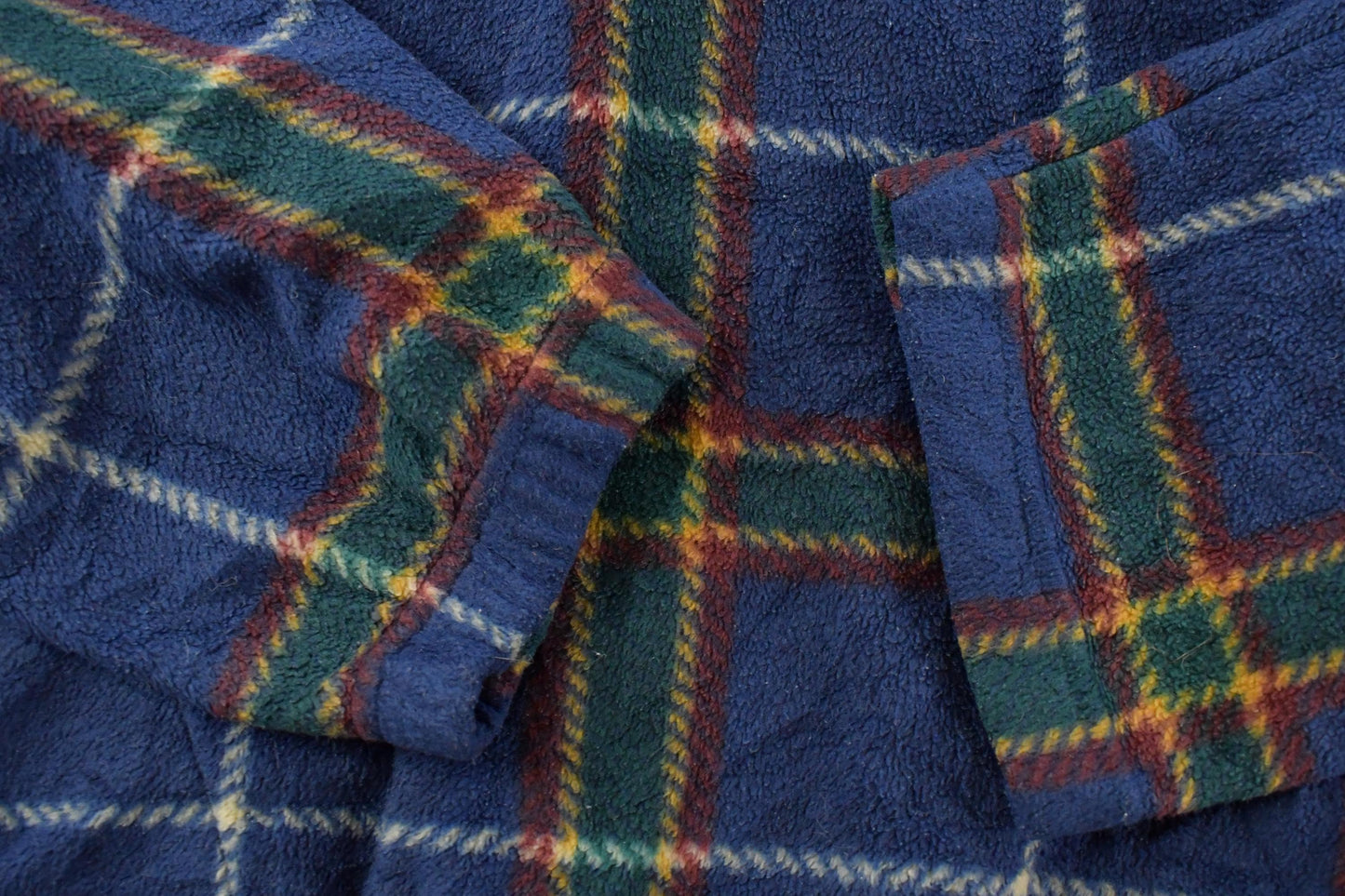 Vintage 1990s Munsingwear Golf Plaid Fleece Quarter Zip Sweater Men's XL
