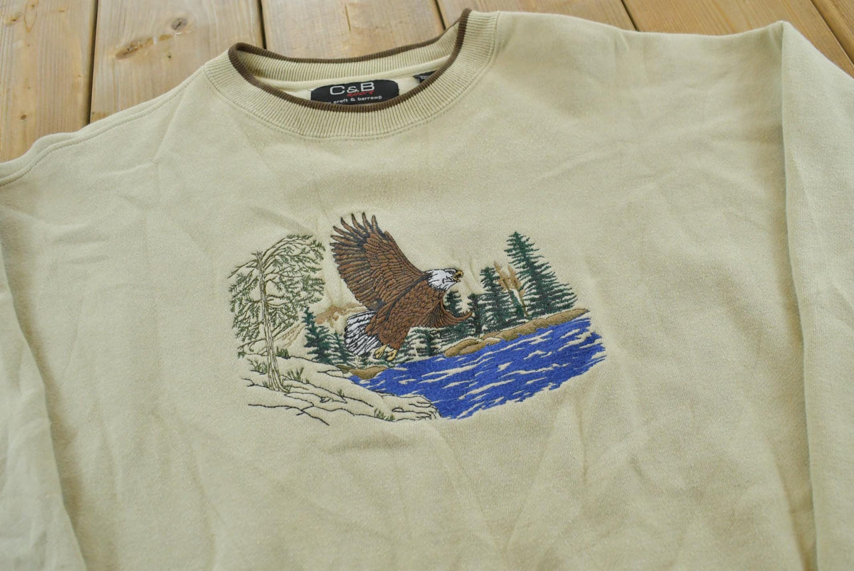 Vintage 2000s Croft Barrow Bald Eagle Embroidered Souvenir Crewneck Sweatshirt Men's XL