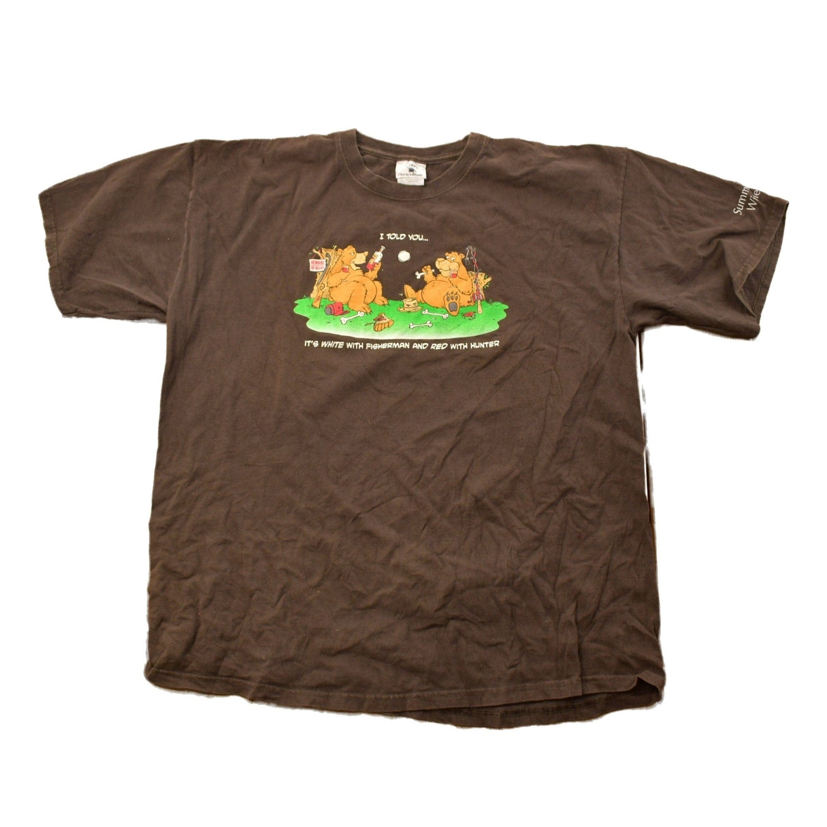 Vintage 1990s Funny Cartoon Bears Graphic T Shirt Men's XL