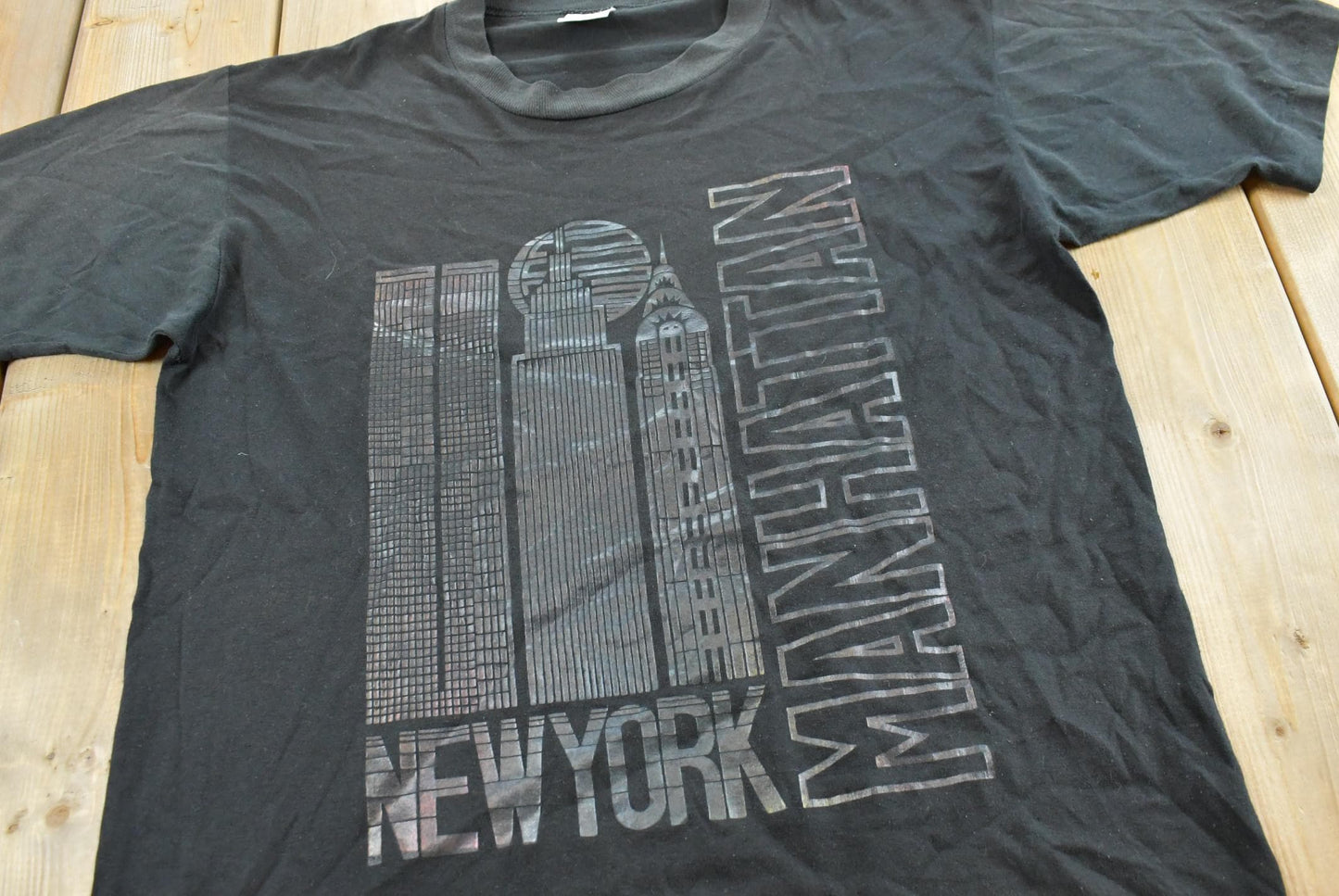 Vintage 1990s New York City Manhattan Souvenir Travel T-Shirt Men's L