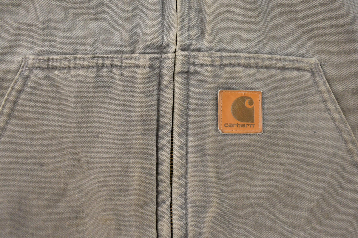 Vintage 2000s Carhartt Sun Faded Distressed Sherpa Lined Jacket Vest Mens L