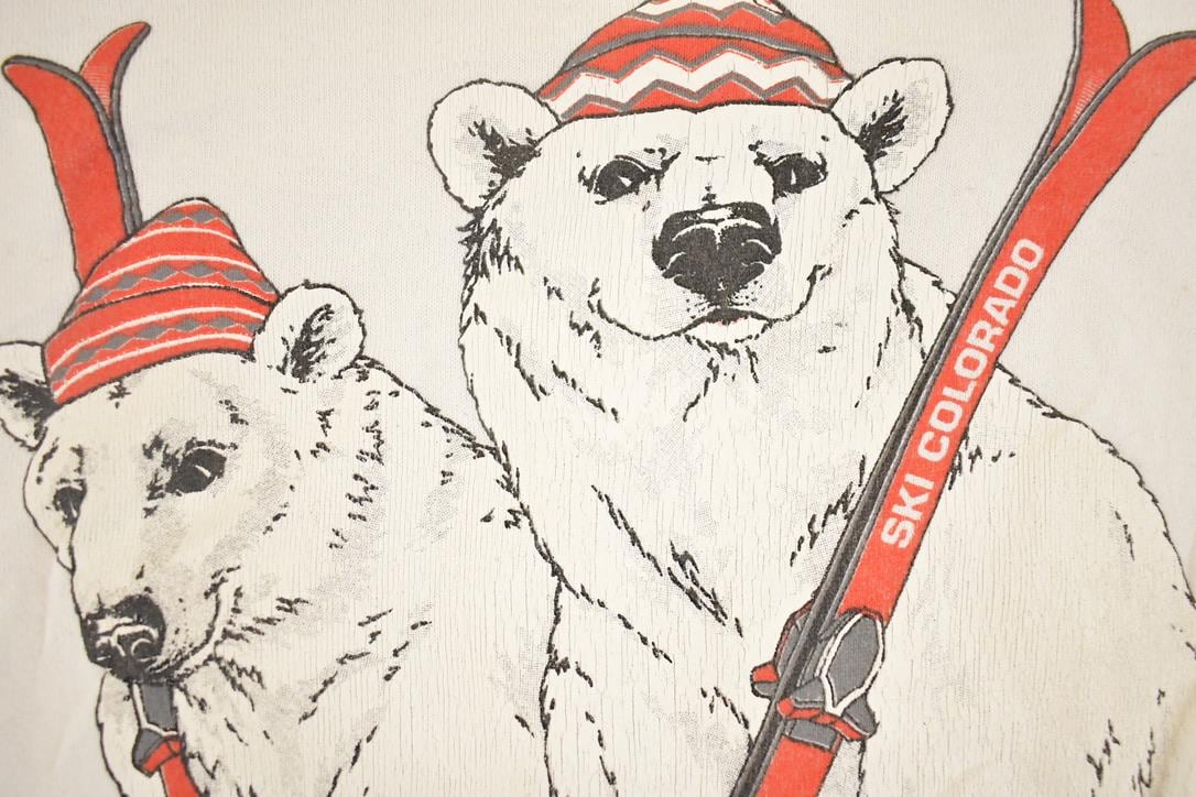 Vintage 1980s Breckenridge Ski Polar Bear Souvenir Crewneck Sweatshirt Mens L