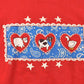 Vintage 1990s Cotton Grove Hearts Cute Collared Sweatshirt Women's 3XL