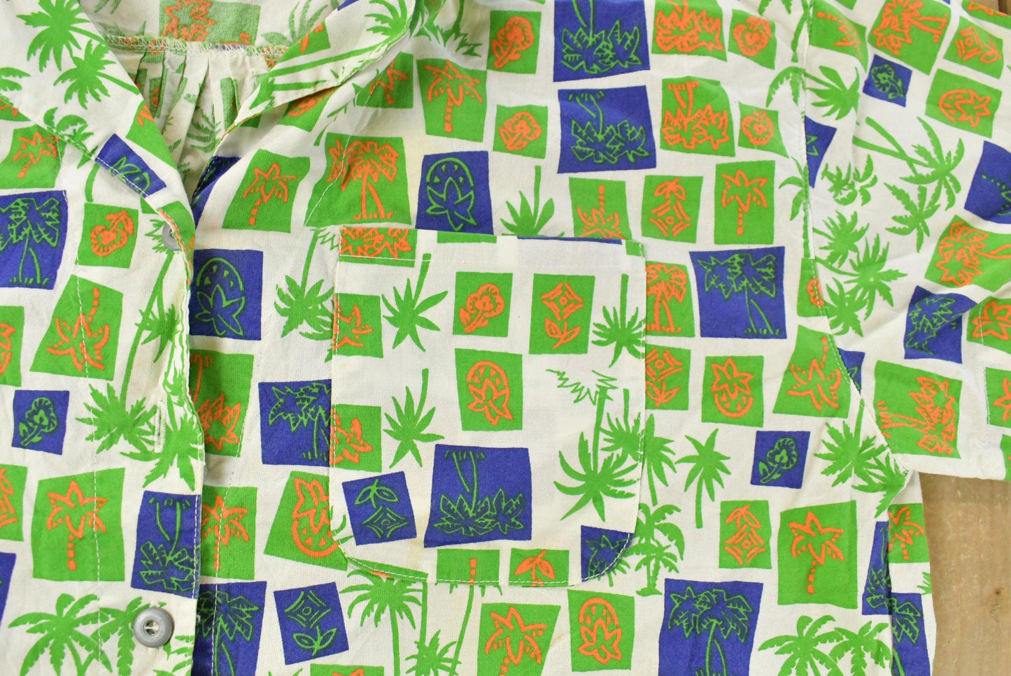 Vintage 1990s Gitano Tropical Beach Hawaiian Button Up Shirt Women's Large
