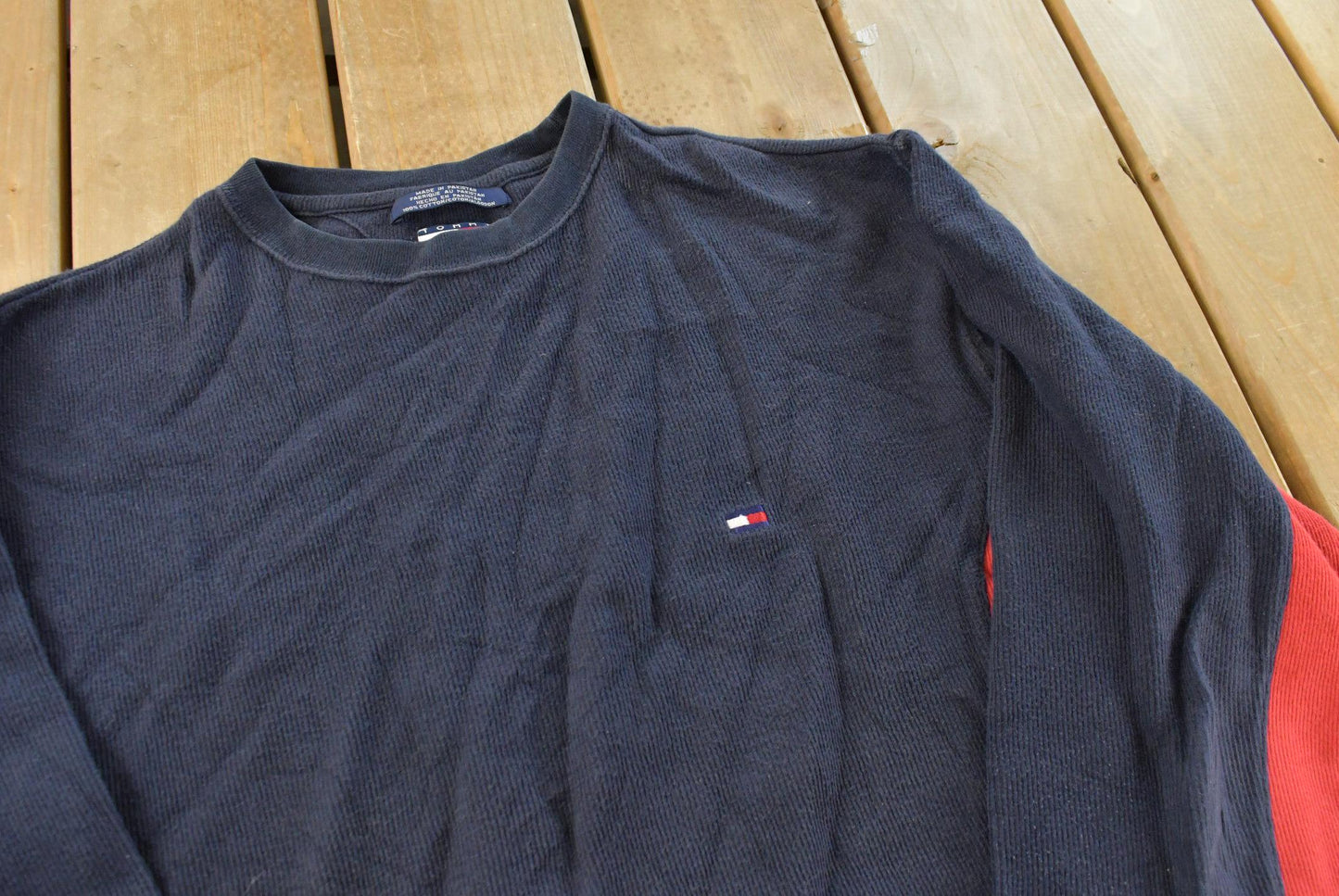 Vintage 1990s Tommy Hilfiger Colour Block Knit Sweater Men's L