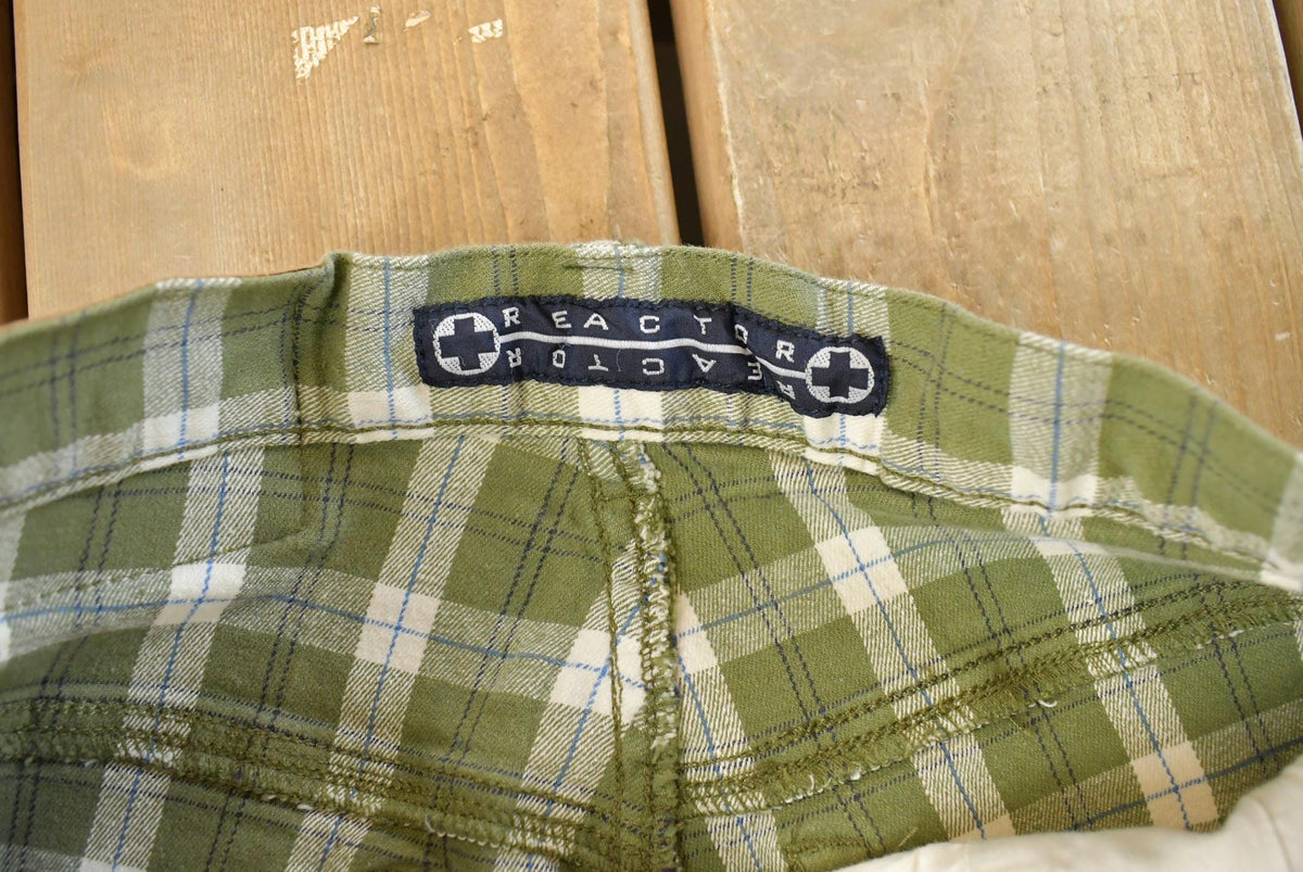Vintage 1990s Reactor Plaid Denim Jeans Men's 30 x 34