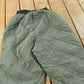 Vintage 1980s Quilted Green Military Liner Puffer Pants Men's XS