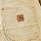 Vintage 1990s Distressed Carhartt Lined Canvas Work Pants Men's 28 x 28