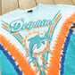 Vintage 2000s Miami Dolphins NFL Liquid Blue Tie Dye Graphic T-Shirt Men's Men's Medium