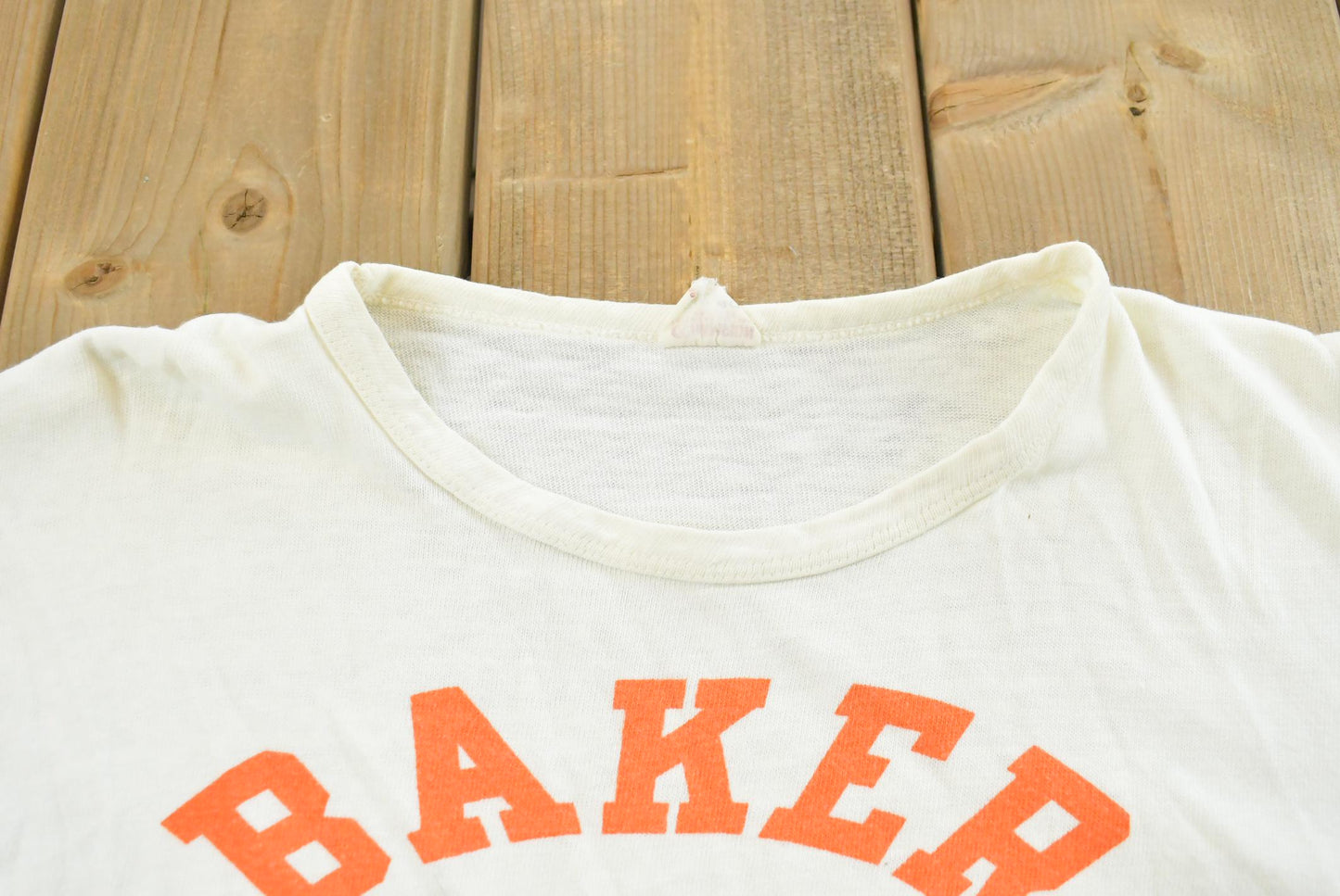 True Vintage 1960s Champion Baker University Physical Education Collegiate T-Shirt Mens M