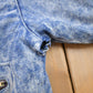 Vintage 1980s Acid Wash Aviator Denim Jean Jacket