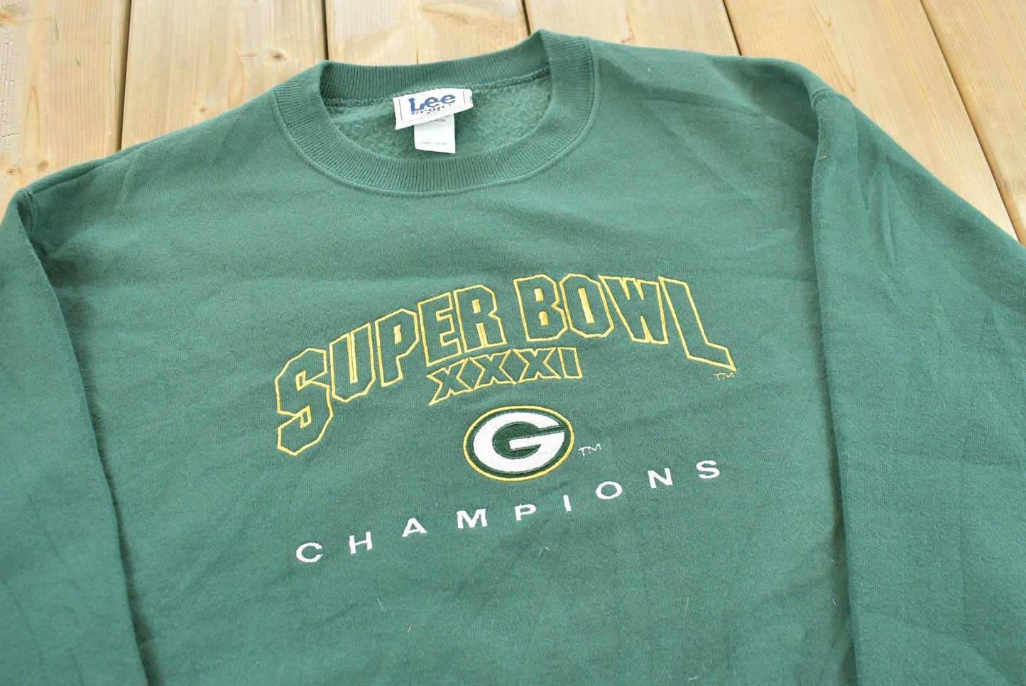 Vintage 1997 Lee Sport Green Bay Packers Superbowl 31 Crewneck Sweatshirt Men's M