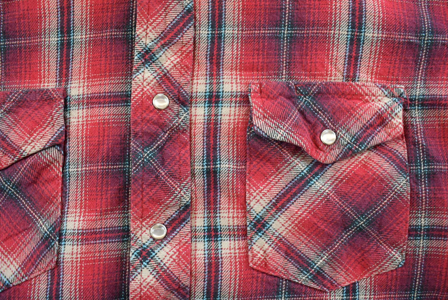 Vintage 1990s Wrangler Western Plaid Flannel Pearl Snap Shirt Men's M