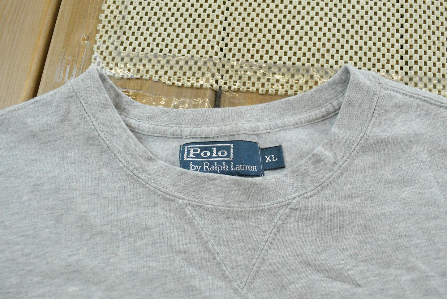 Vintage 1990s Polo Ralph Lauren Logo Reverse Weave Style Crewneck Sweatshirt Men's XL / 90s Streetwear / Basic Layering
