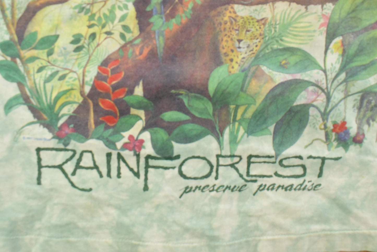 Vintage 1990s Preserve Paradise Rainforest Liquid Blue Graphic T-Shirt Men's XL