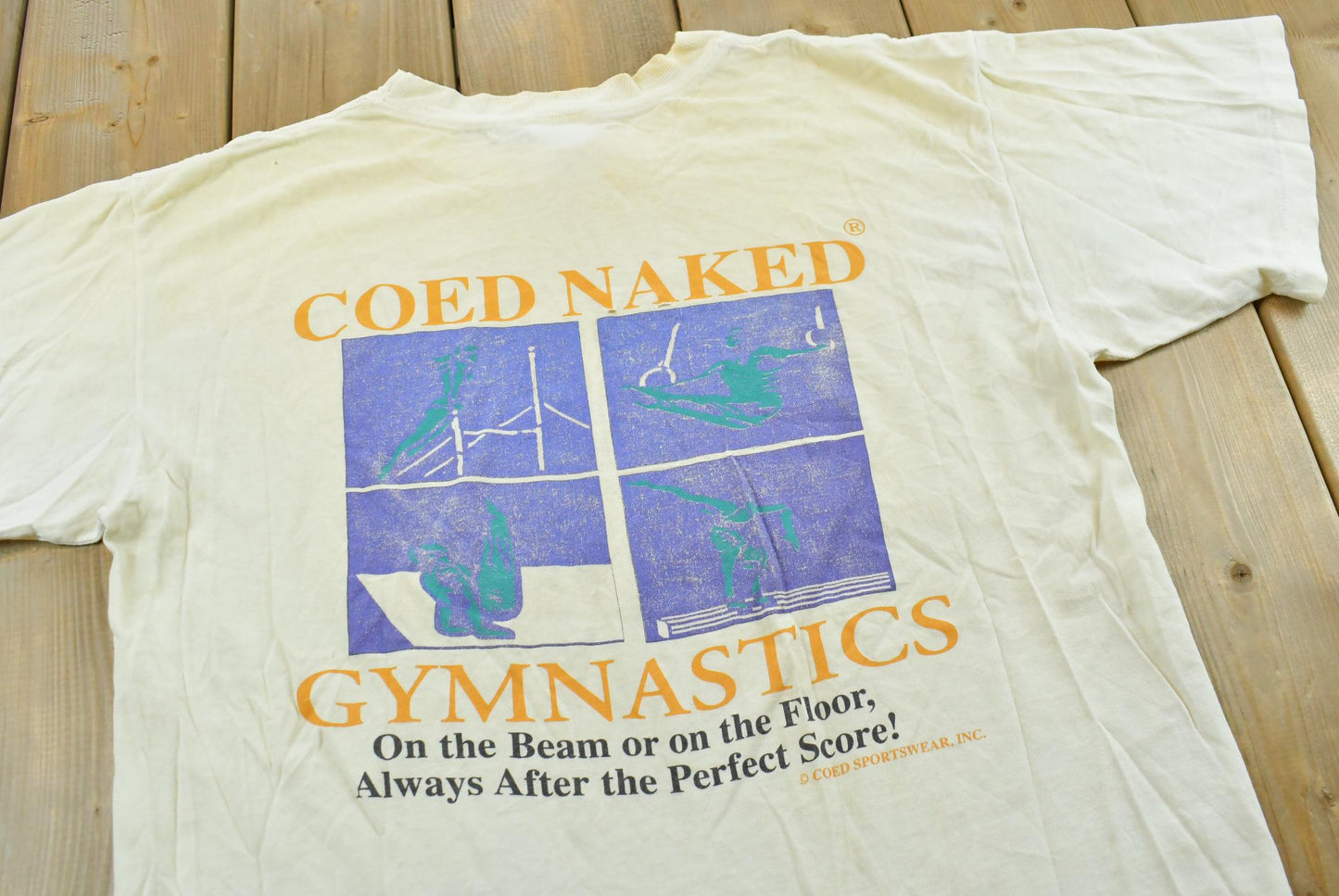 Vintage 1990s Coed Naked Gymnastics T-Shirt Men's L
