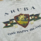 Vintage 1990s Aruba One Happy Island Graphic Travel Crewneck Sweatshirt Men's M