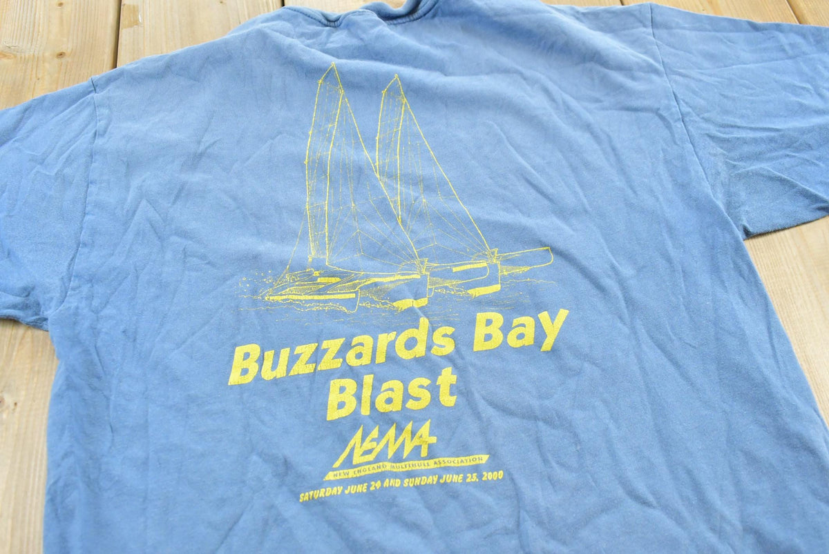 Vintage 2000 Buzzards Bay Blast Massachusetts Sailboat Yacht Club Souvenir T-Shirt Men's M