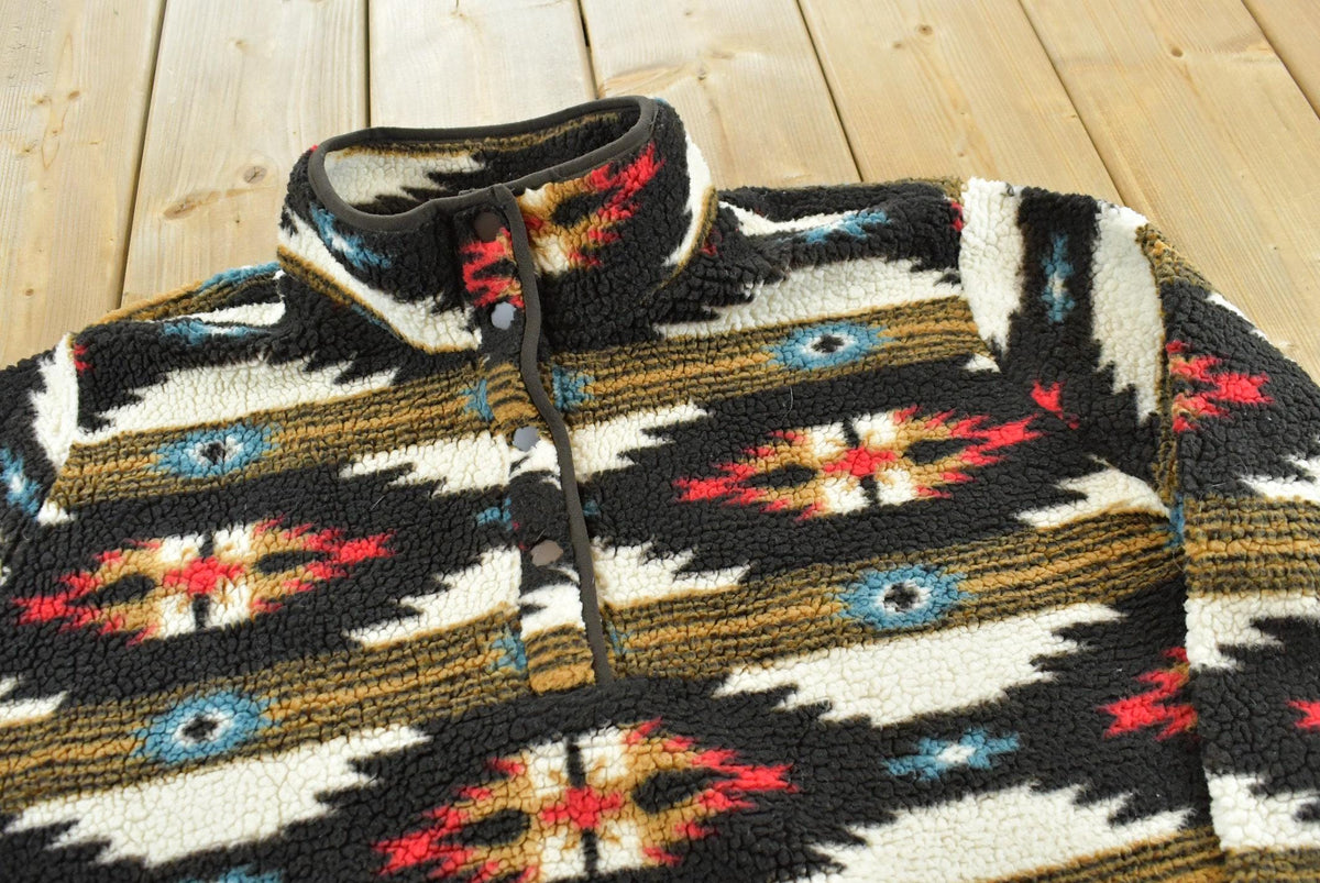 Vintage 2000s Wrangler Aztec Southwest Quarter Snap Fleece Sweater Men's L