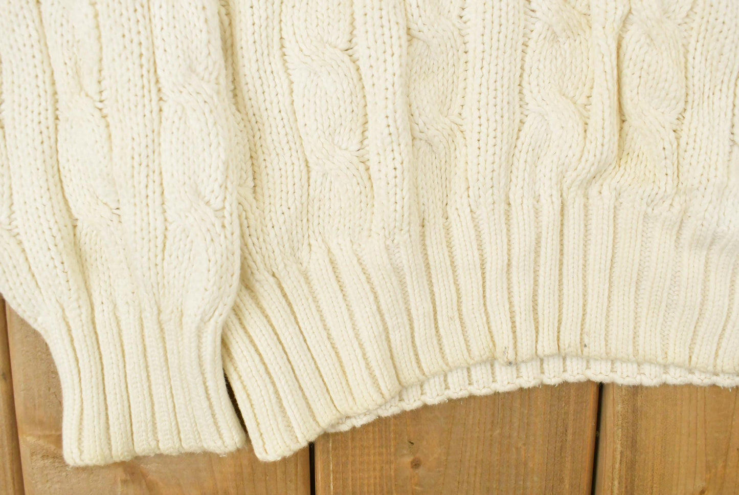 Vintage 1990s Gap Cable Knit V Neck Cricket Sweater Men's Medium