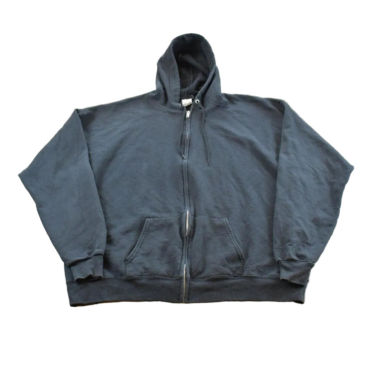 Vintage 2000s Hanes Black Blank Zip Up Hoodie Sweatshirt Men's L