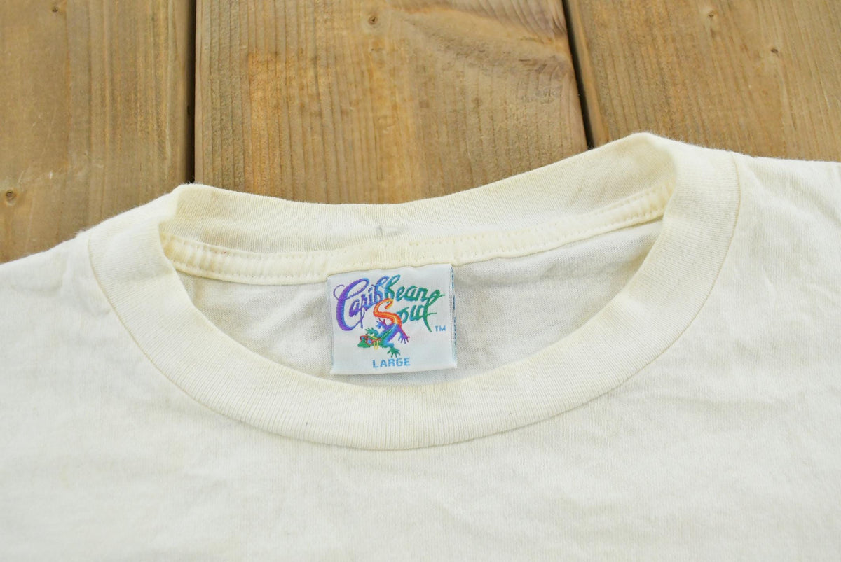 Vintage 1995 Jimmy Buffett's Caribbean Soul Cheese Burger in Paradise Souvenir Single Stitch Graphic T-Shirt Men's M