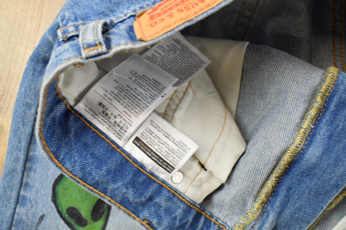 Vintage 2000s Levi's Paint Distressed Orange Tab Denim Jeans Men's 34 x 29