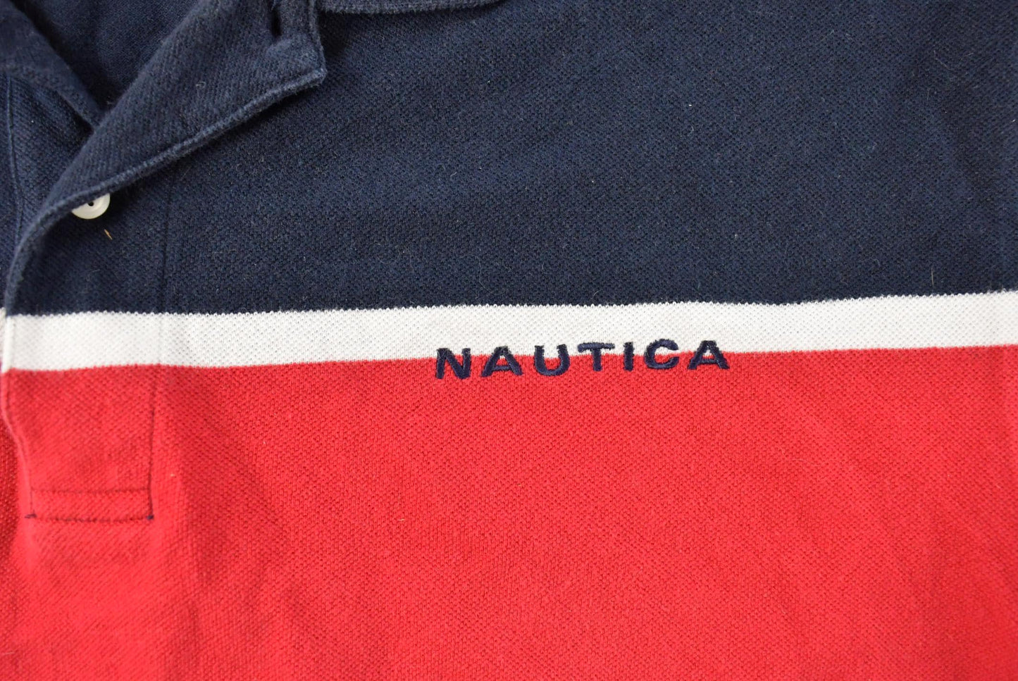 Vintage 1990s Nautica Striped Polo Shirt Men's Large
