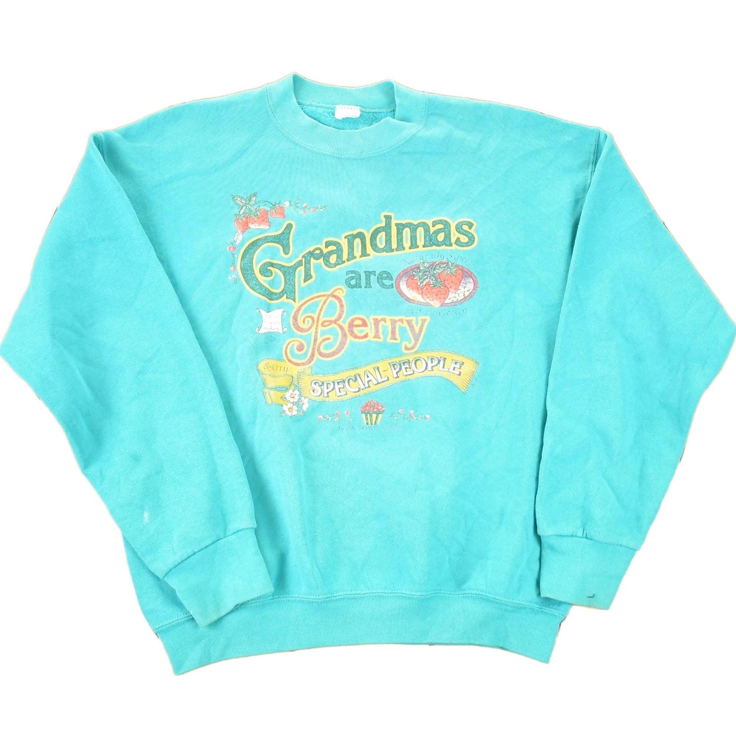 Vintage 1990s Grandmas Are Berry Special Cute Strawberry Crewneck Sweatshirt Women's L