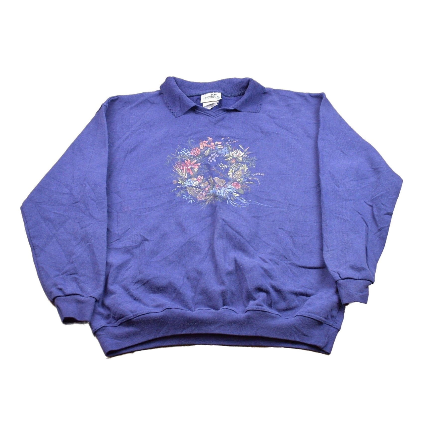 Vintage 1990s Northern Reflections Collared Crewneck Sweatshirt Men's Large