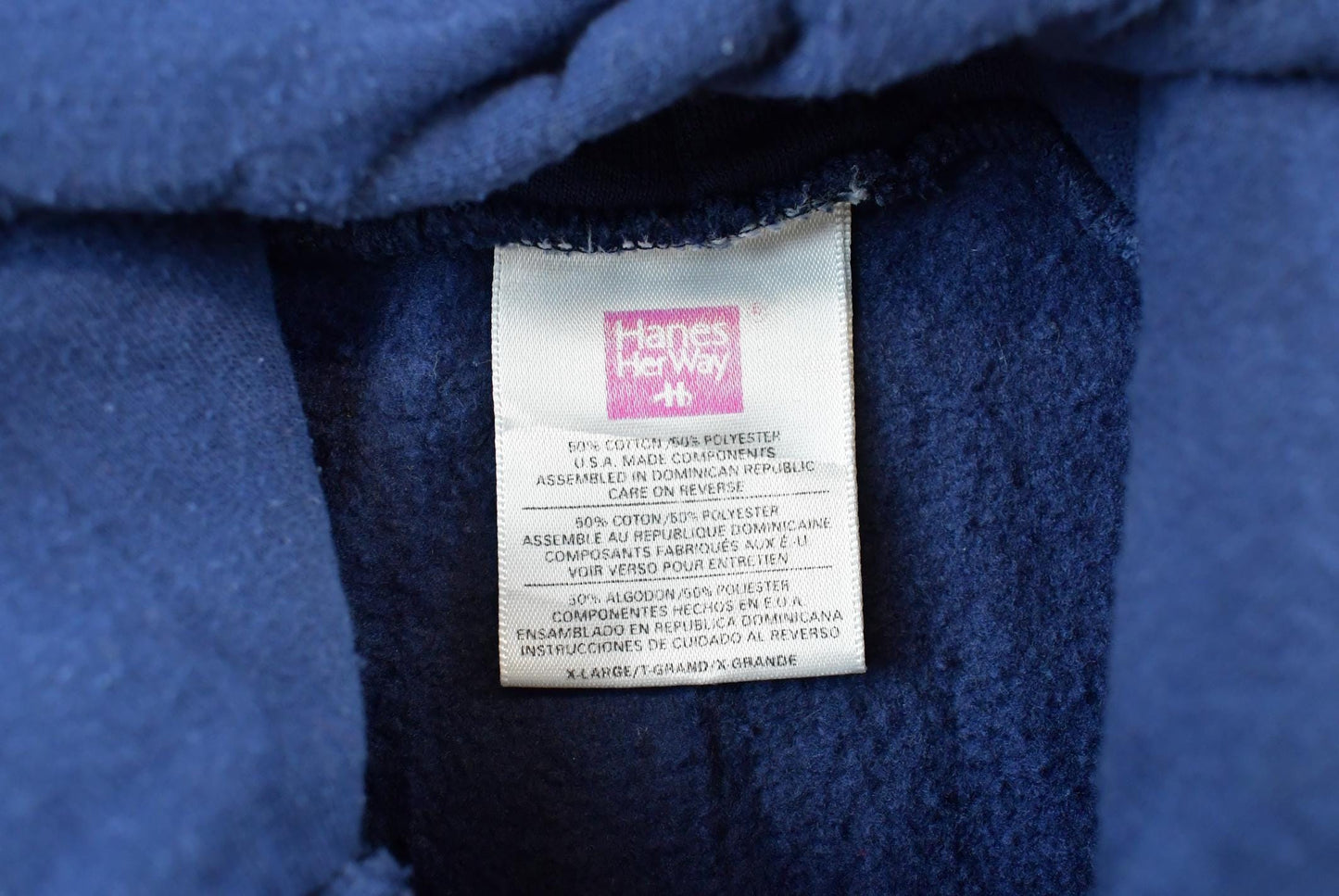 Vintage 1990s Hanes Her Way Blue Zip Up Hoodie Mens XL