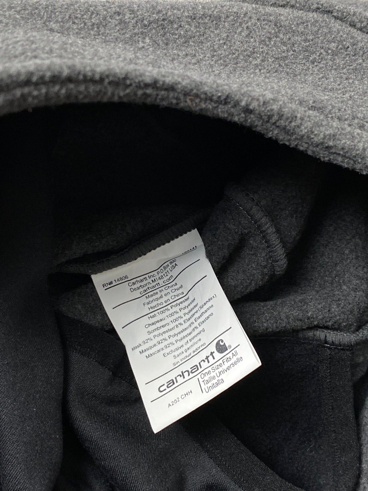 Carhartt Beanie Adult Grey Fleece 2 In 1 from propervintagecanada