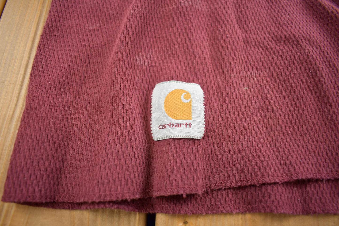 Carhartt Clothing > Gender Neutral Adult Clothing > Hoodies & Sweatshirts > Hoodies Vintage 1980s Distressed Carhartt Thermal Shirt Men's Medium