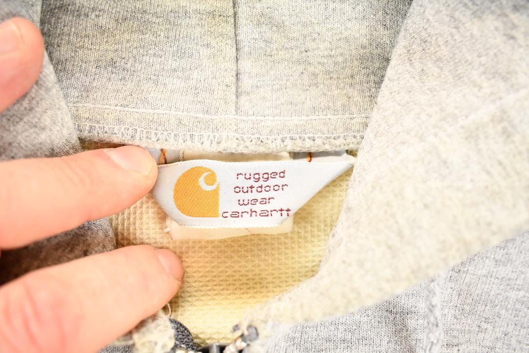 Carhartt Clothing > Gender Neutral Adult Clothing > Hoodies & Sweatshirts > Sweatshirts Vintage 1990s Carhartt Quantum Lined Zip Up Lined Hoodie Sweatshirt Men's L