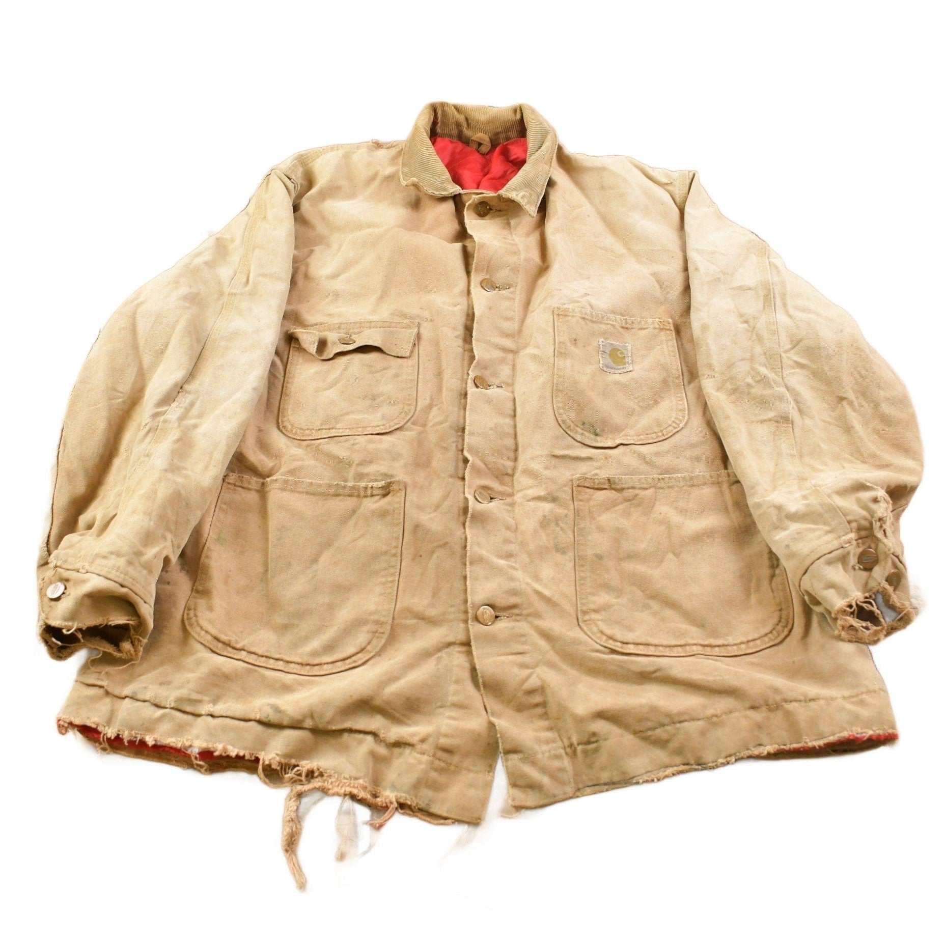 Carhartt Clothing > Gender Neutral Adult Clothing > Jackets & Coats Vintage 1970s Heavily Carhartt Diamond Quilt Lined Painters Jacket Men's Medium