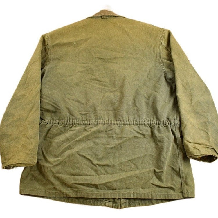 Carhartt Clothing > Gender Neutral Adult Clothing > Jackets & Coats Vintage 1980s Army Green Carhartt Chore Coat Jacket Men's XL