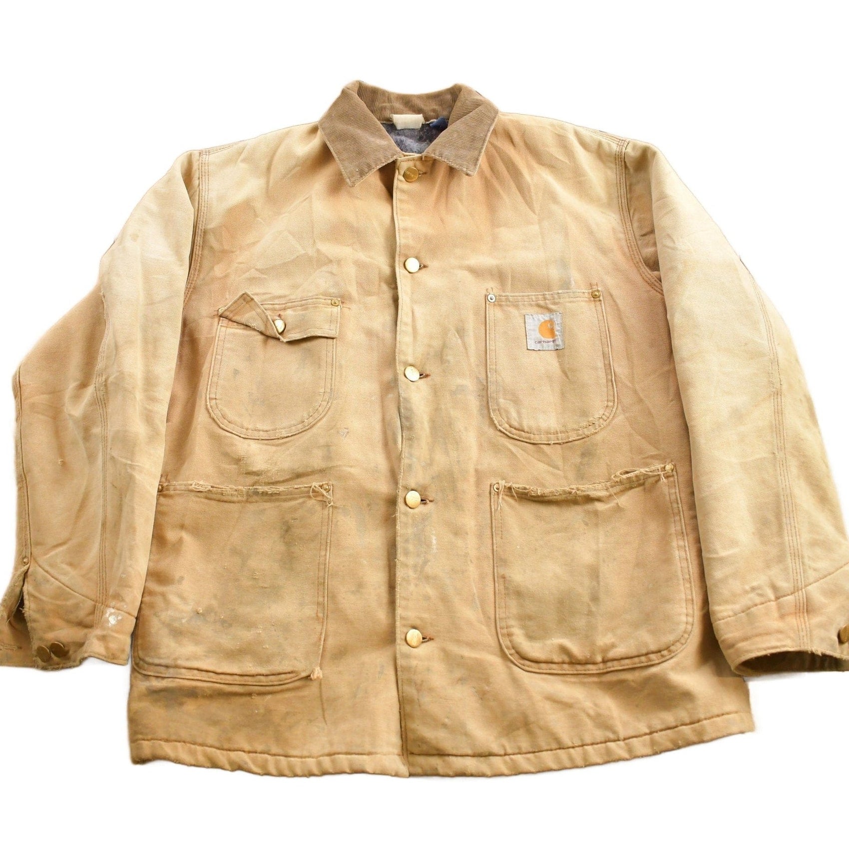 Carhartt Clothing > Gender Neutral Adult Clothing > Jackets & Coats Vintage 1980s Carhartt Blanket Lined Chore Coat Men's Large