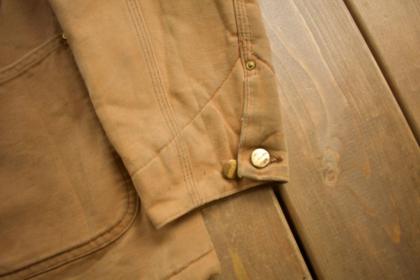 Carhartt Clothing > Gender Neutral Adult Clothing > Jackets & Coats Vintage 1980s Carhartt Blanket Lined Chore Coat Men's Large