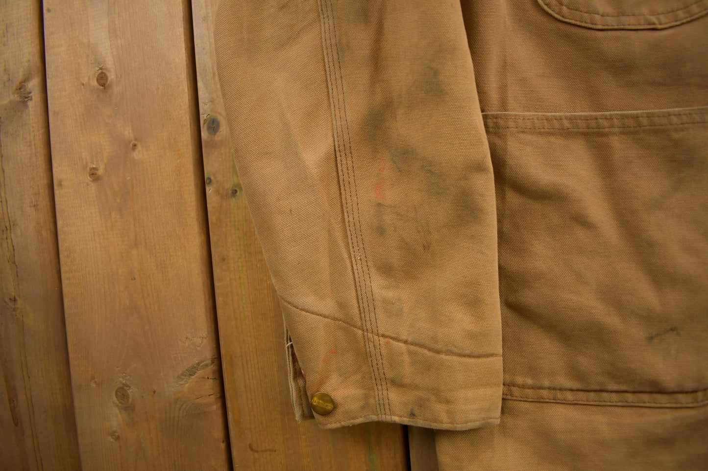 Carhartt Clothing > Gender Neutral Adult Clothing > Jackets & Coats Vintage 1980s Carhartt Blanket Lined Chore Coat Men's Large