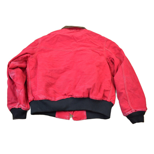 Carhartt Clothing > Gender Neutral Adult Clothing > Jackets & Coats Vintage 1980s Carhartt Red Santa Fe Work Jacket Men's Large