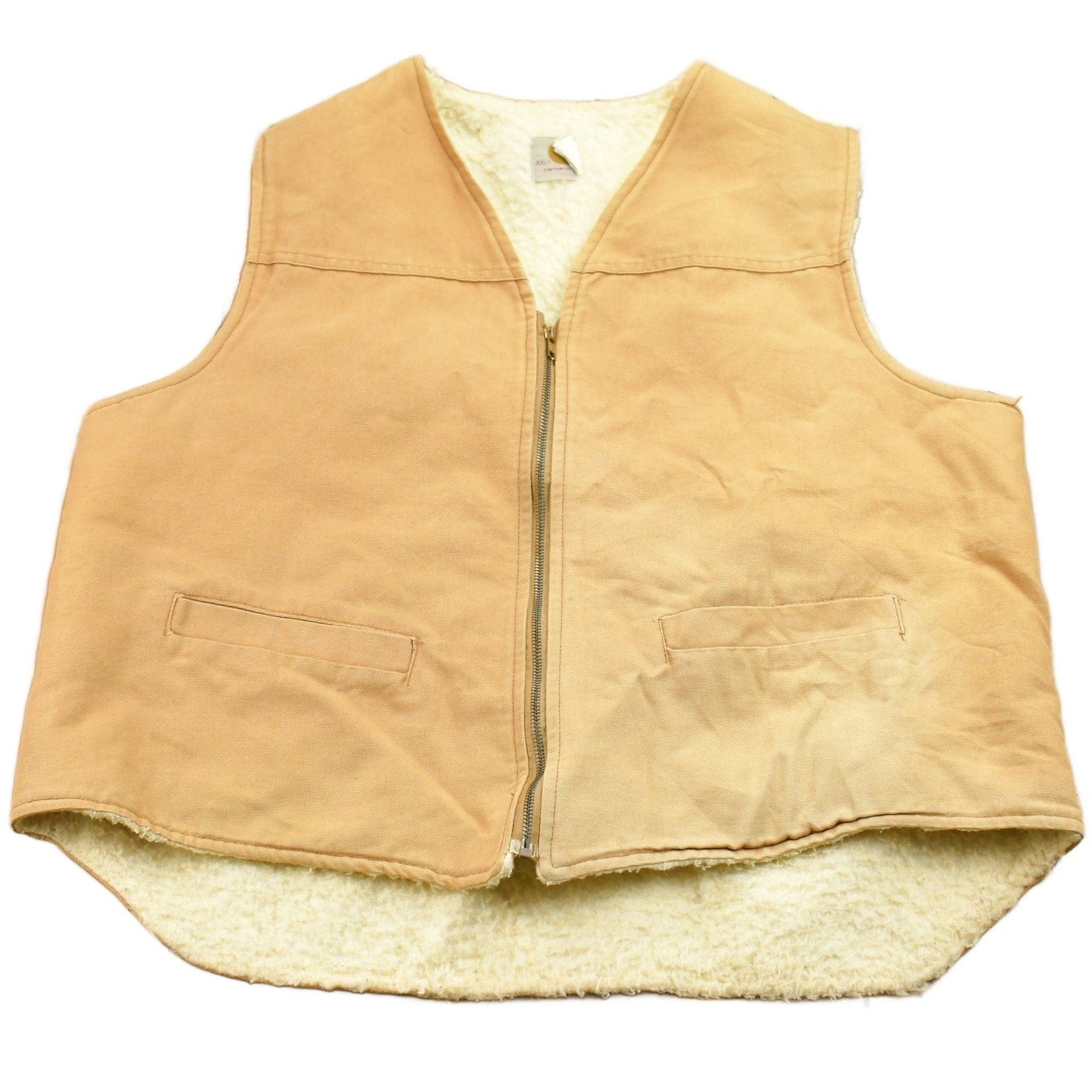 Carhartt Clothing > Gender Neutral Adult Clothing > Jackets & Coats Vintage 1980s Carhartt Sherpa Lined Vest Men's 2XL