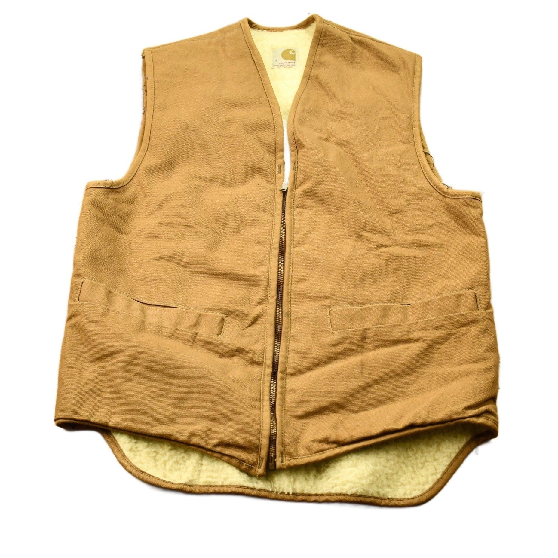 Carhartt Clothing > Gender Neutral Adult Clothing > Jackets & Coats Vintage 1980s Carhartt Sherpa Vest Men's Small