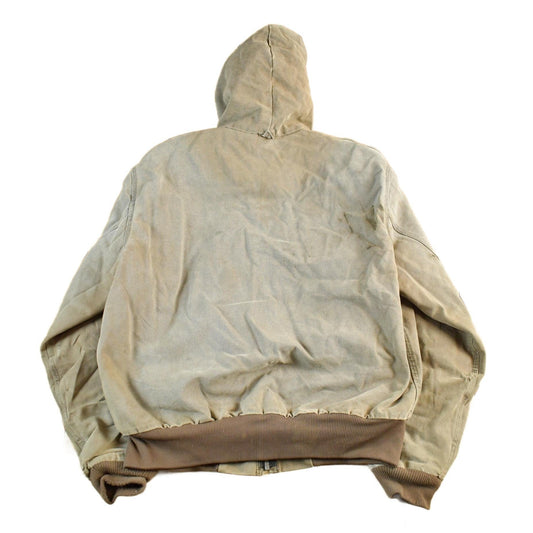 Carhartt Clothing > Gender Neutral Adult Clothing > Jackets & Coats Vintage 1980s Carhartt Sun Faded Distressed Canvas Hooded Work Jacket Men's Large