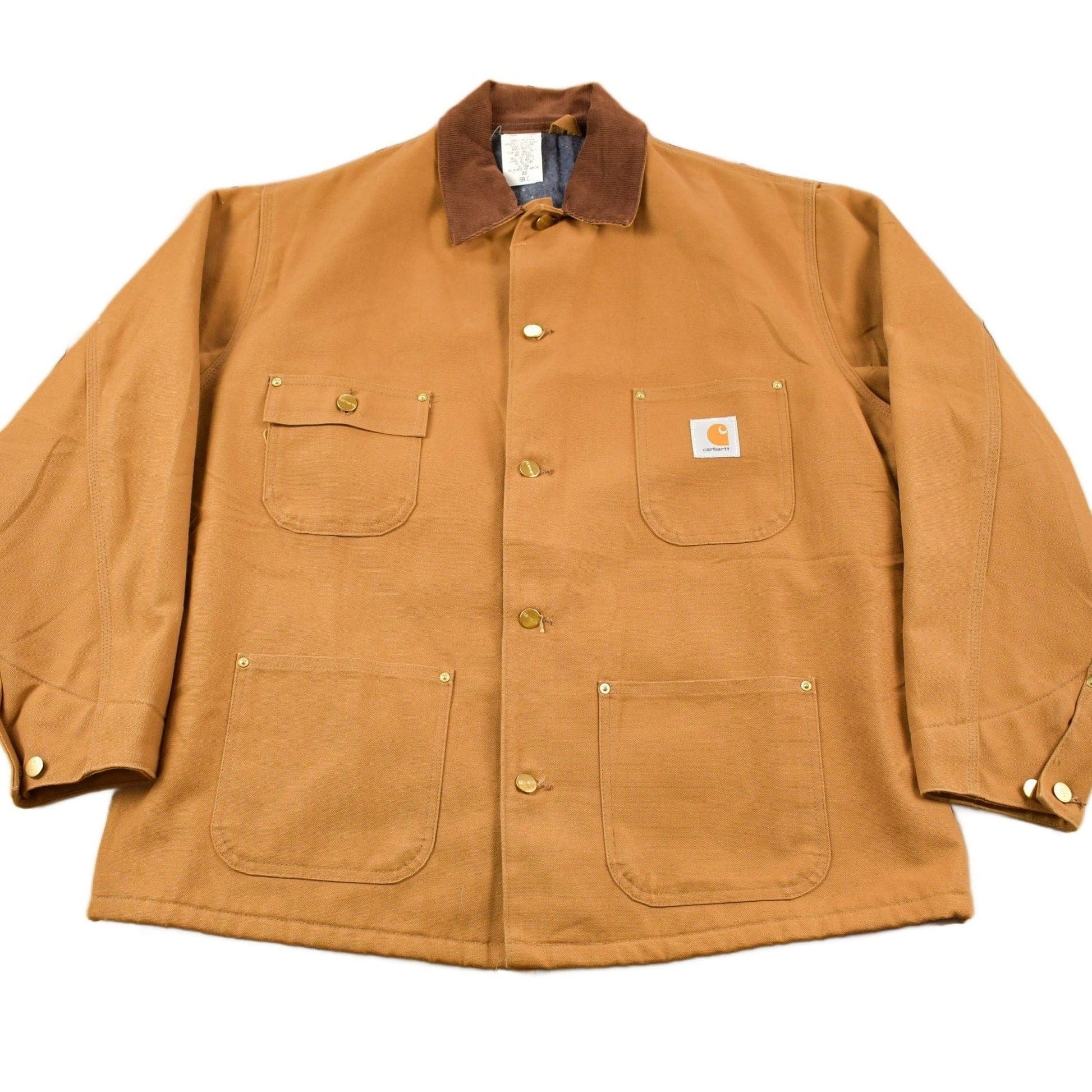 Carhartt Clothing > Gender Neutral Adult Clothing > Jackets & Coats Vintage 1980s Deadstock Carhartt SMCO Blanket Lined Chore Coat Workwear Men's XL