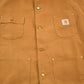 Carhartt Clothing > Gender Neutral Adult Clothing > Jackets & Coats Vintage 1980s Deadstock Carhartt SMCO Blanket Lined Chore Coat Workwear Men's XL